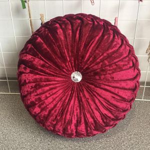 Pillow Round Throw European Solid Color Pumpkin Plush Cover Luxury Velvet Pillowcase For Sofa Bed Decor