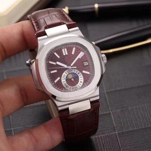 クラシックマンウォッチ自動ムーブメントビジネス腕時計ステンレス鋼の機械式時計革ストラップ009-2287o
