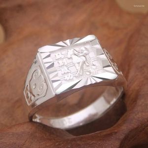 Klusterringar bocai s999 sterling silver ring för man studenter öppna singlar enkla lilla finger affärsbehov av människor födelsedagspresent