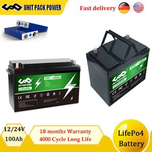 LifePo4 Battery 12V 24V 100Ah Lithium Lion Battery 4000 Circle Life 100A BMS voor RV Outdoor Marine Oplaadbare omvormervermogen