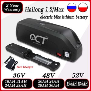Hailong 48V 20AH Bateria de bicicleta elétrica 36V 28AH 18650 Células Samsung Hailong Max Ebike Lithium Battery para 350W-1500W Motor