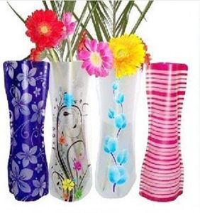 20pcs Creative Clear PVC Plastic Vases Ecofriendly Foldable Folding Flower Vase Reusable Home Wedding Party Decoration Plastic Fl6953246