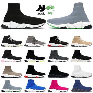 Sock Running Shoes M￤n Kvinnor Hastighet H￶gt l￥ga Sneakers Triple Black White Red ClearSole Yellow Fluo Mens Casual Shoe Jogging Walking 36-46 X4