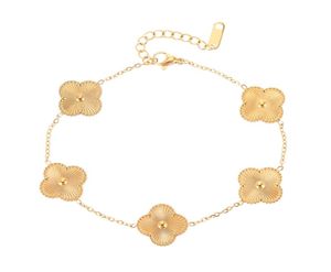 Charm Bracelets Luxury Clover Pendant Stainless Steel Necklace Bracelet Elegant Women Gift Jewelry9836187