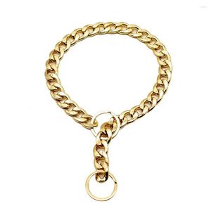 Hundkl￤der Metal Dogs Training Choke Chain Collars Luxury Pet Collar Gold Necklace For Pug Small Medium