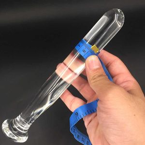 Skönhetsartiklar Smooth Crystal Glass Anal Dildo Man/Women Masturbator Long Massager Toys Can Strapon G Spot.