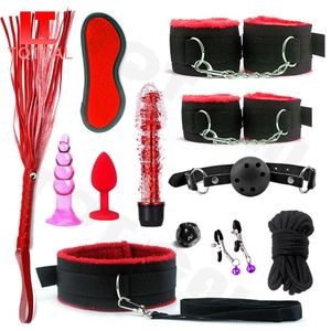 Itens de beleza kits bdsm handcuffs de chicote spanking anal plug plug vibrator vibrador vibrador sexy brinquedos para mulheres jogos jogos er￳ticos acessadores er￳ticos