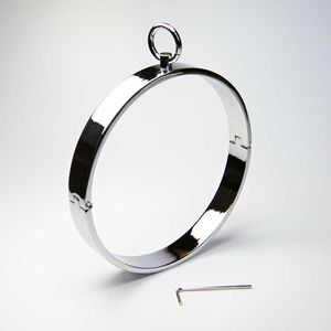 Beauty Items Latest Stainless Steel Neck Ring Collar Restraint Necklet Bondage Pins Locking Adult BDSM sexy Games Toy For Male Female