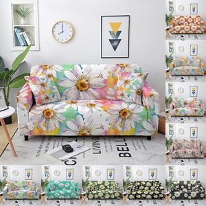 Chair Covers Flowers Printed Sofa Elastic Cover For Living Room Floral Stretch Slipcover Corner Sectional Couch 1-4 Seater