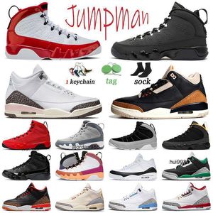 2023 Мужчины Jumpman 3 баскетбольные туфли пустынные слоны тренеры Snekaers Женщины Чили Красный 9 Шейди Неаполитан 3S дышащий темный яр