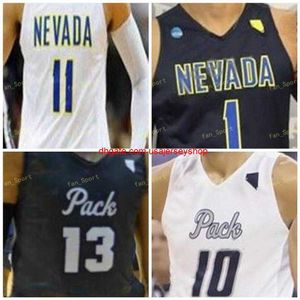 Anpassad sömnad Nevada Wolf Pack Basketball Jersey 15 Trey Porter 20 David Cunningham 21 Brown 22 Johnson 23 Jalen Townsell