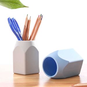 Creative Pencil Pot Holder Pen Storage Vase Stationery Desk Tidy Organizer Container Present Cup Makeup Brush Box Desk Organizer