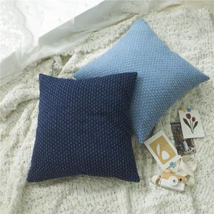 Pillow Brand Jeans Demin Blue Cotton Covers Farmhouse Pillows Jacquard Grinding White Sofa Throw Cases Home Decor