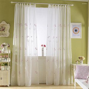 Curtain Curtains For Living Room Butterfly Embroidered Voile Kids Children Bedroom Cartoon Countryside Delicate Sheer Window Treatment