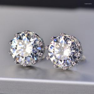 Studörhängen VVS1 D Round Cut 3.0mm Diamond Test Passe Moissanite 925 Sterling Silver Earring Fine Jewelry Girl Gift