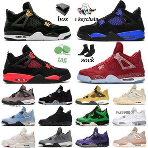 Продать хорошо 4 баскетбольные туфли Jumpman военные черные королевские кроссовки 4S Инфракрасный красный гром Оклахома Sooners Мужчины женщины -тренеры Manila Sports Jordam