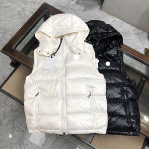 Designer Tibb Gilet da uomo di lusso con cappuccio in piumino di marca francese Womens Bormes Gilet Giacca invernale con stemma ricamato Capispalla caldo