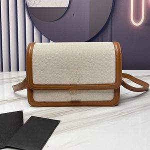 7A Borsa da donna di marca di marca di alta moda Borsa a tracolla piccola quadrata in pelle con tracolla a tracolla Tofu Moda retrò Baguette Prodotti per pendolari Patchwork in tela