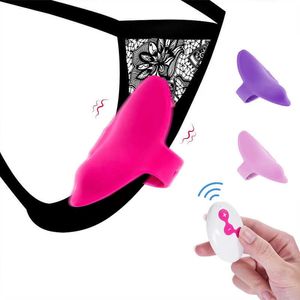 Itens de beleza Panties vest￭veis sem fio Vibrador 10 velocidades Vibratando controle remoto Oral Sexy Clitoris Estimulador Erotic Toys for Women