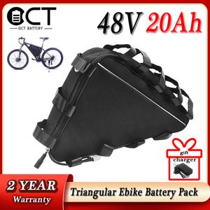 18650 Triangulärt ebike-batteri 48V 36V 52V 20AH 28AH stor kapacitet Samsung Electric Bicycle Battery Pack för 250W-1500W MOTOR