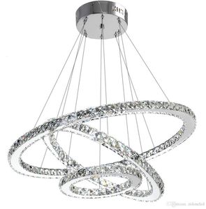 Moderne K9 Crystal Chandelier Lighting Ring Luster Hangluchtingsarmaturen voor eetkamer woonkamer foyer trappen6478851