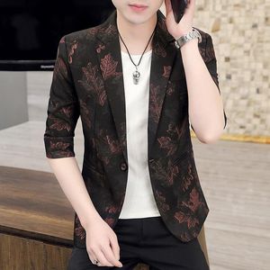 Herrenanzüge Männer Frühling und Sommer dünne Ärmel im Anzug Friseur Nacht Trend Einzeljacke Mantel Korean Slim Small