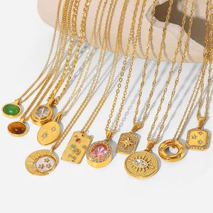 2023 Fashionable Gold Plated Stainless Steel Necklaces Choker Flower Letter Pendant Statement Fashion Womens Necklace Wedding