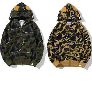 Shark Desiner Hoodie Mens Women Camouflage Jacke Jogger Reißverschluss Japanische Mode Sportwege Marke Kapuze -Sweatshirt Tracksuit M/L/XL/XXL/XXXL