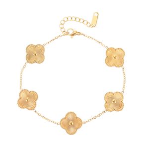 Charm Bracelets Luxury Clover Pendant Stainless Steel Necklace Bracelet Elegant Women Gift Jewelry2593017