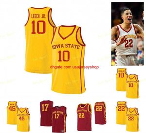 Custom Stitched Iowa State Cyclones Basketball Jersey 34 Nate Jenkins 4 George Conditt IV 45 Rasir Bolton