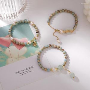 Bracelets de charme vsnow Bracelete de pérola de cristal de círculo de estilo chinês para mulheres Design Projeto de miçangas Acessórios de jóias