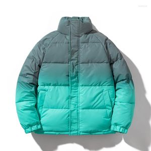 Erkek Aşağı 2022 Boxy Puffer Parka Erkekler Degrade Yansıtıcı Ceket Streetwear Gençlik Giysileri Sonbahar Kış Kalınlaşmak sıcak tutan kaban Hip Hop Tarzı