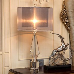 Tischlampen Tuda Europäischer Stilkristalllampe für Schlafzimmer Wohnzimmer amerikanische Einfache moderne kreative und leicht Luxus
