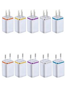 Dual USB Wall Charger 5V 21A Square Design Charging Adapter EU US Plug for iPhone Samsung Huawei LG3323057