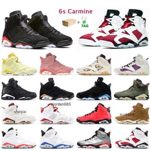 2023 6S Jumpman Basketballschuhe Herren Trainer Carmine Red Infrarot Hare UNC Angry Bull Sport Blue Marron Outdoor Sports Sneakers mit Box JORDON JORDAM