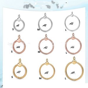 Silver Plated Charms Pendants for European Charm Bead Bangle Bracelets Necklaces Designer Rose Gold Color Mix Size S M L