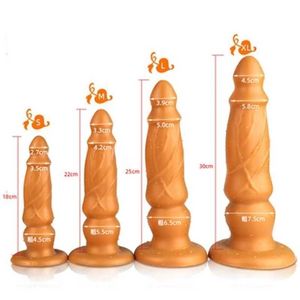 Schönheitsartikel Flüssigsilikon Riesiger Analdildo Big Butt Plug Vagina Anus Expander Stimulator Prostatamassagegerät Erwachsenes sexy Spielzeug für Männer Frauen