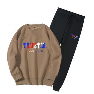 Calça de lã masculina para mulher Agasalho com capuz 2 peças Conjunto com capuz Moletom Calça de moletom Sportwear Jogging Outfit Trapstar Logo for Spring Autumn 3XL Mens Clothing