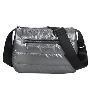Вечерние сумки космическая мягкая сумка для плеча на зиму 2022 Дизайнерский нейлоновый хлопок теплый поперечный кусочек черный кошелек и сумочка