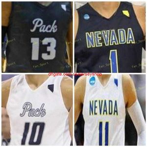 Niestandardowy zszyty Nevada Wolf Pack koszulka koszykówki 0 Tre'Shawn Thurman 1 Jalen Harris 2 Corey Henson 5 Nisre Zouzoua