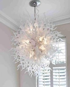 Flush Mount White geblazen kroonluchter lampen verlichting indoor kunst decor LED Cirkel hanglamp murano glas kroonluchters plafond licht2520225