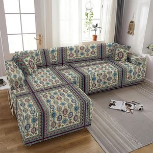 Stol täcker vintage mönster elastisk soffa täcker bohemisk stil hörn soffan slipcover protector l form behöver 2 stycken digita tryck