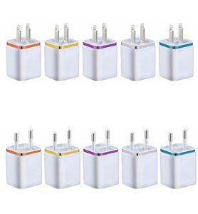 Dual USB Wall Charger 5V 21A Square Design Charging Adapter EU US Plug for iPhone Samsung Huawei LG3674000
