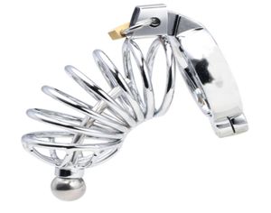 OM637L male bondage chastity devices lockable metal cock bird cage penis ring black dildo cage rings sex toys for men8539244
