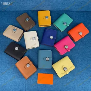 Luxury Designer Card Bag Fashion Flap Buckle Short Business Card Holder togo leather lady's zero wallet small bags