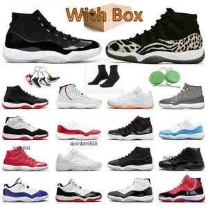 With Box Basketball Shoes Jumpman 11 11s Mens Trainers Concord Animal Instinct Space Jam Jubilee 25th Anniversary Citrus Womens Bred Low JORDAM