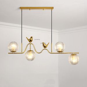 Hängslampor modern dekor ledande lampor glas fågel lampa lyx matsal ljusarmaturer levande inomhusbelysning