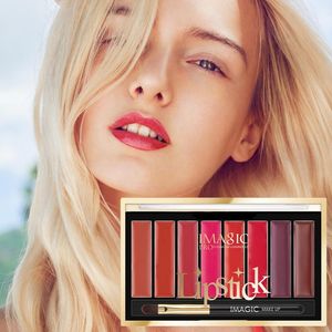 Lippenstift-Paletten-Set, wasserfest, 8 Farben, cremefarben, matt, Lippenstift-Palette, unfehlbare, langlebige Farbe für Frauen