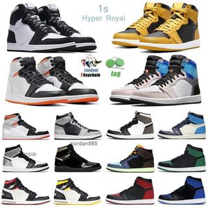 2023 Скидка 1S Hyper Royal High Basketball Shoes Men Men Women 1 Seafoam пыльца военная синяя электро -апельсиновая темная моча тренеры спортивны Jordon Jordam