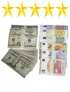 Kopiuj pieniądze Prop euro Dolar 10 20 50 100 200 500 Materiały imprezowe Fałszywe pieniądze Pieniądze Kęsetki Zagraj w kolekcję prezenty domowe GAM9299052OGKM